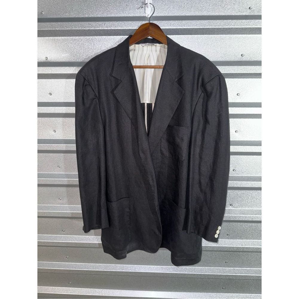 Arthur Chapnick Black 100% Linen Unconstructed Handmade Sport Coat